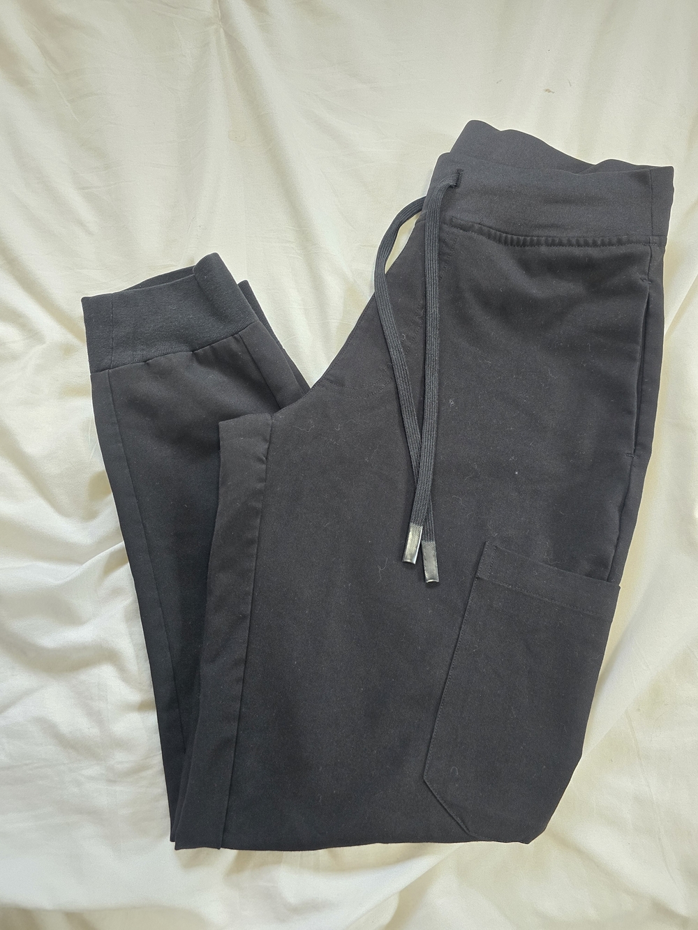 Mandala Black Jogger Scrub Pants Petite XS Stretch Medical Nursing Uniform